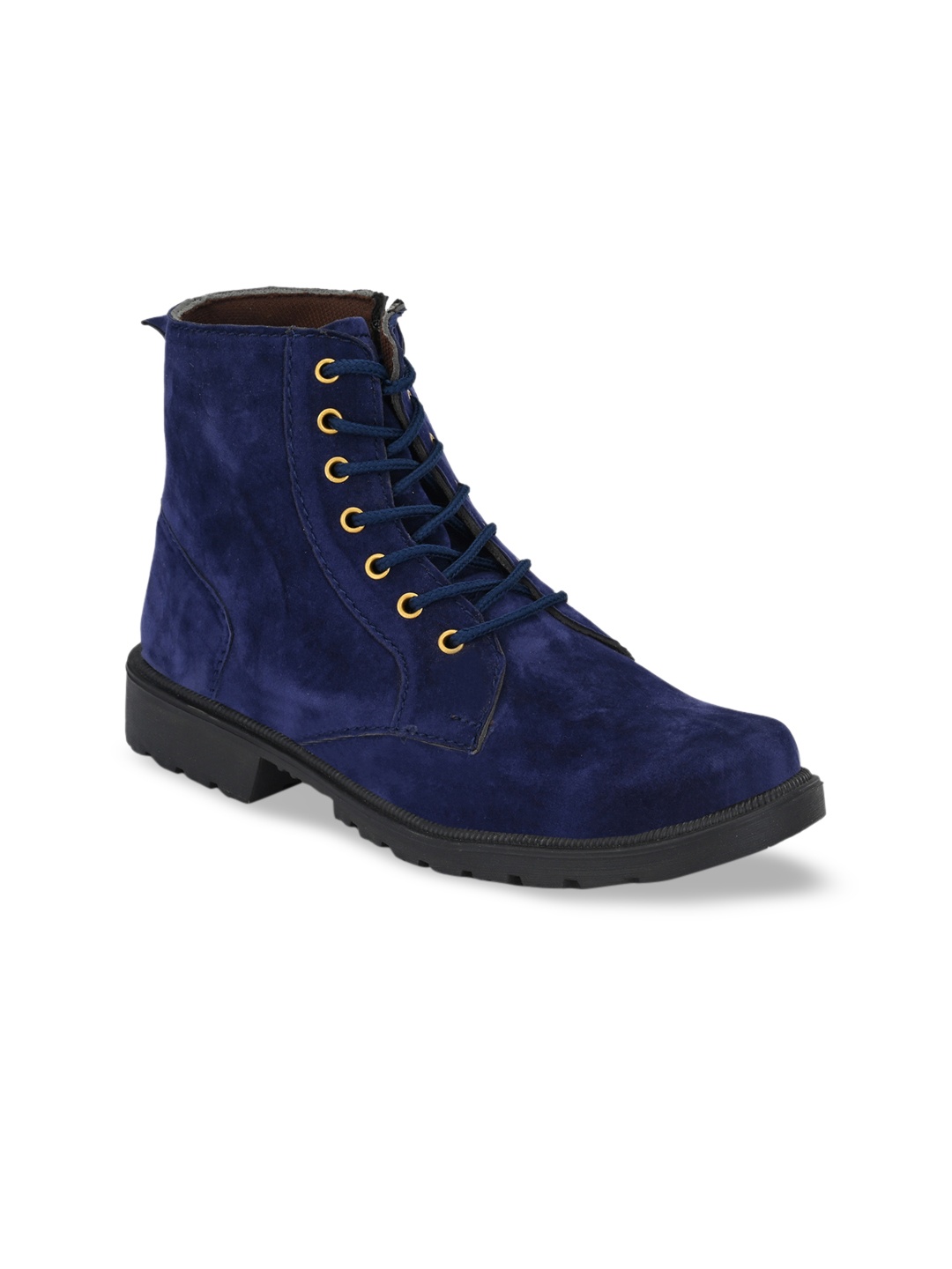 

Big Fox Men Blue Solid Mid-Top Flat Boots