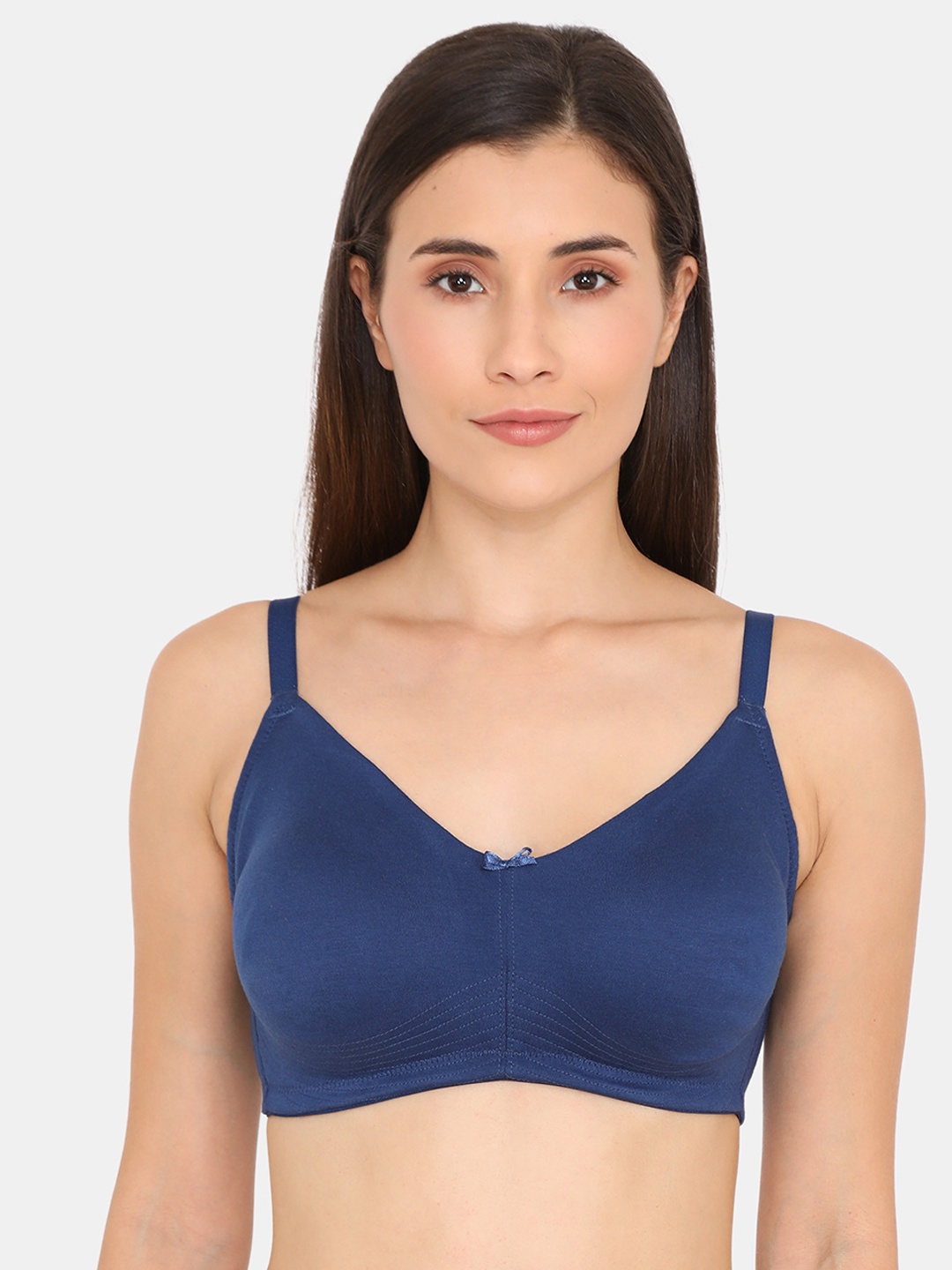 

Zivame Navy Blue Solid Non-Wired Non Padded Everyday Bra