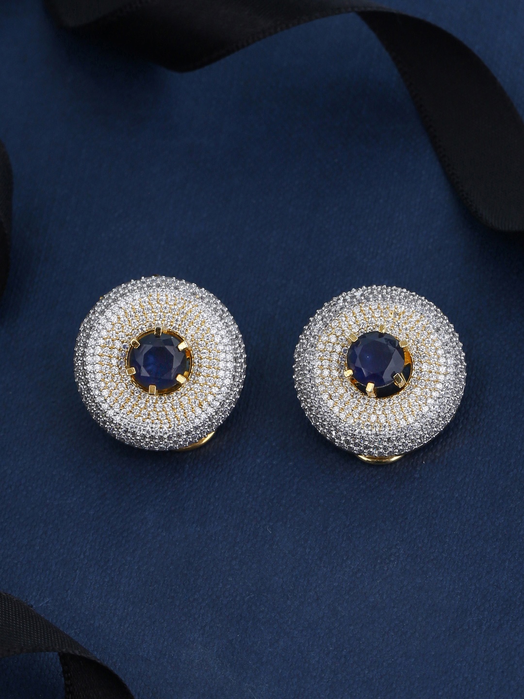 

Tistabene Gold-Plated Blue Circular Studs