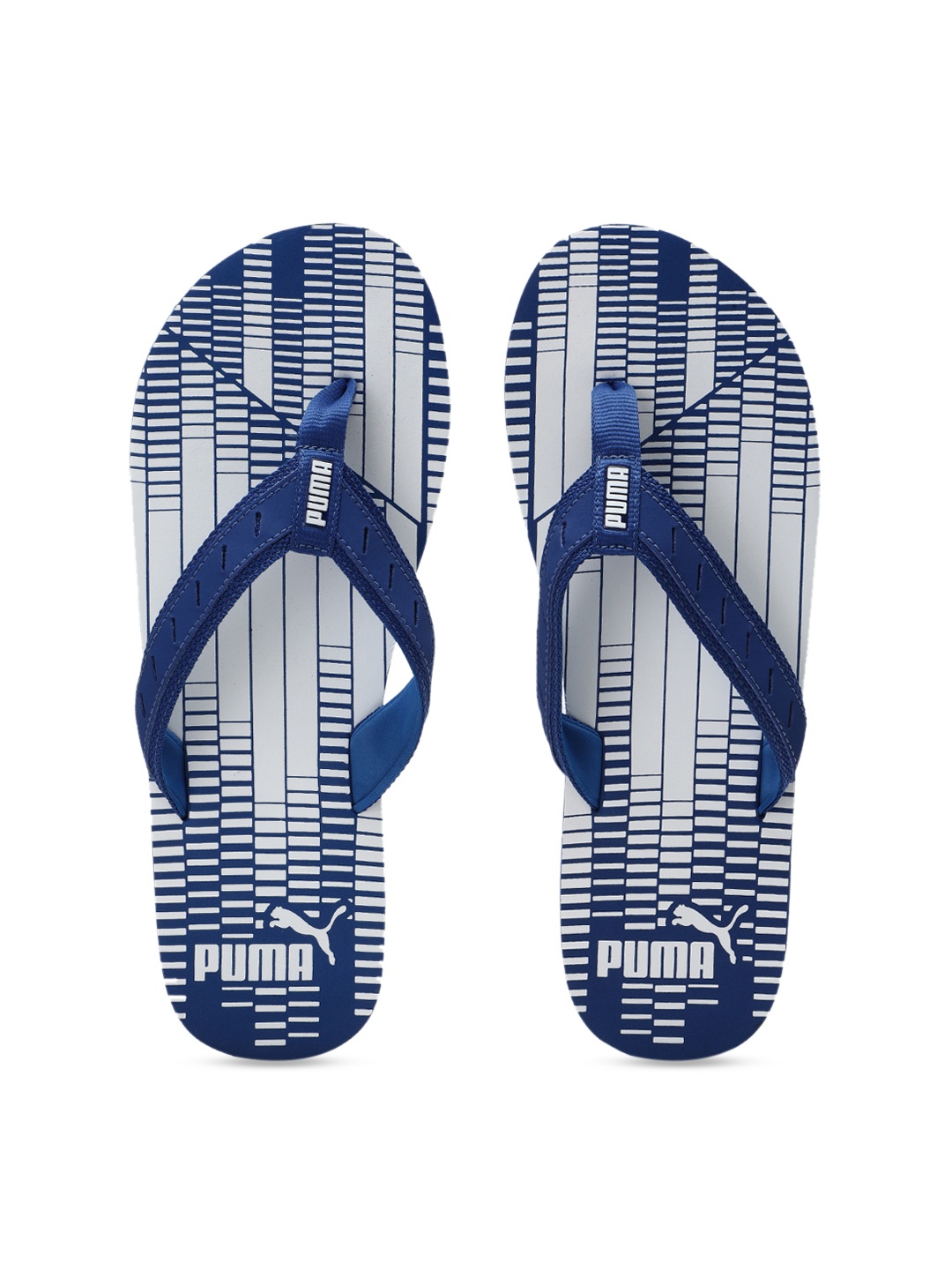 

Puma Unisex Blue White Printed Amplifier Thong Flip-Flops