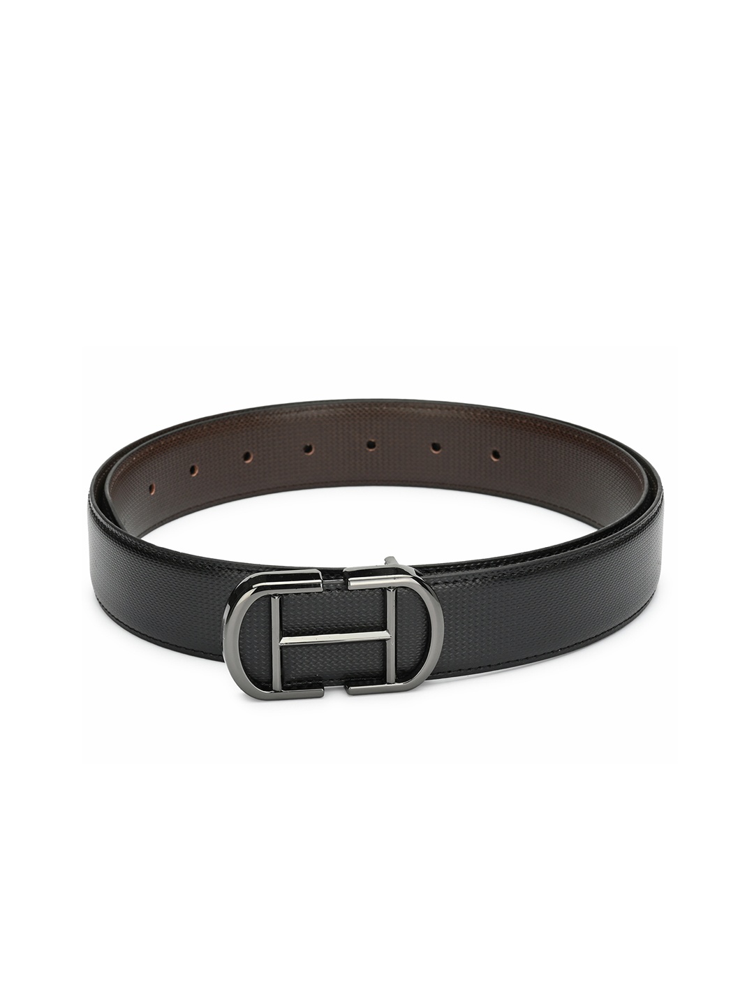 

Calvadoss Men Black Textured Belt