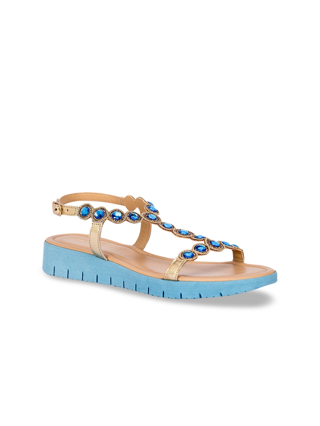 

Eske Women Blue Embellished Open Toe Flats