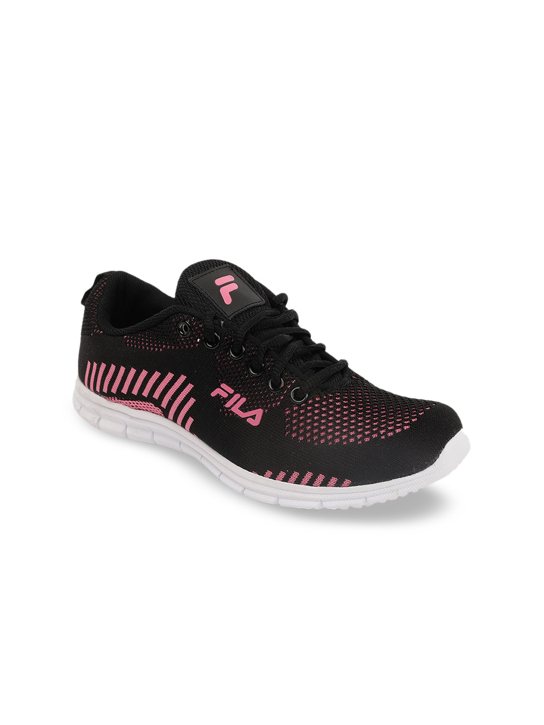 

FILA Women Black & Pink Woven Design UPTON Running Shoes