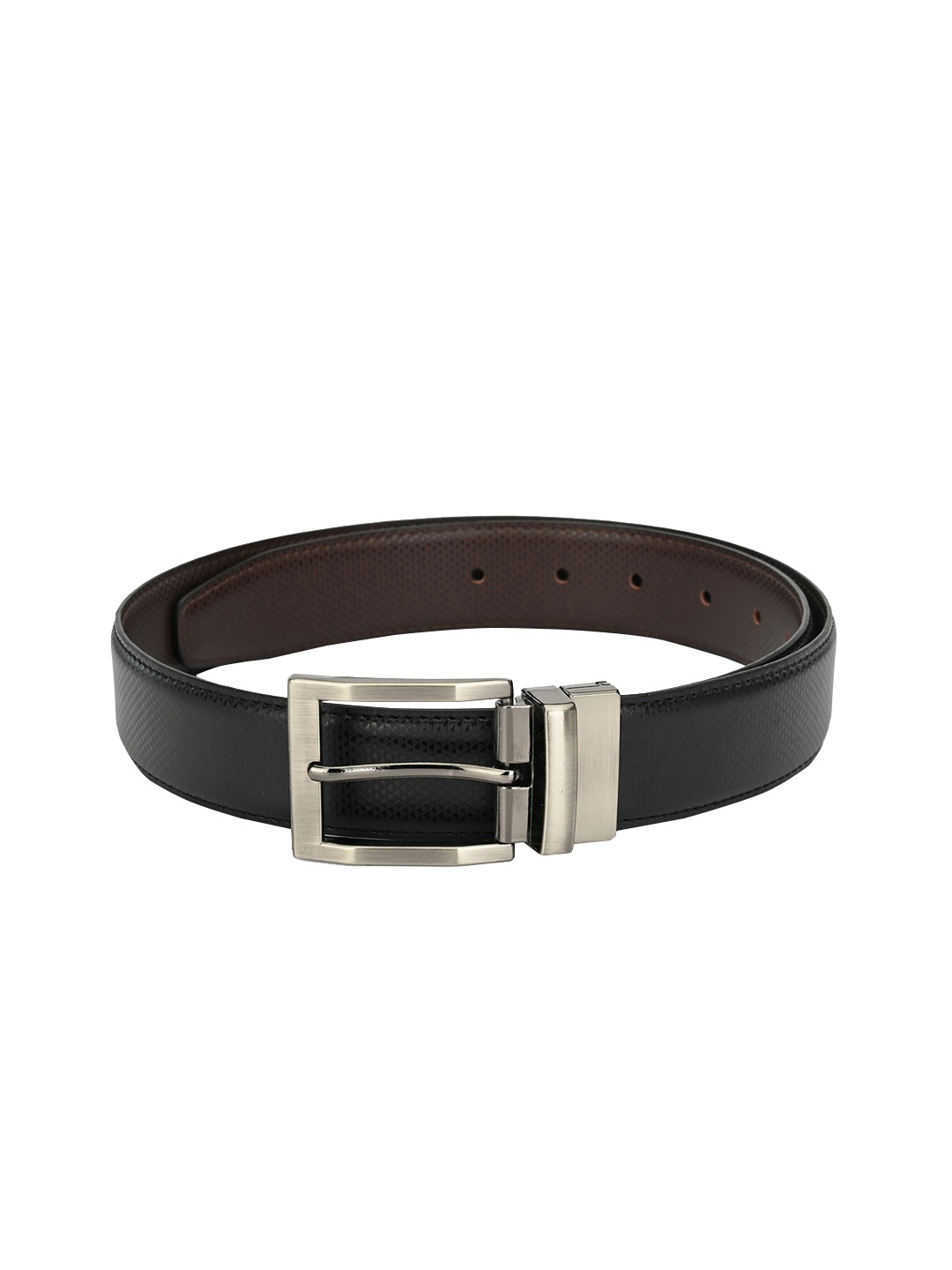 

Calvadoss Men Black & Brown Reversible Textured Belt