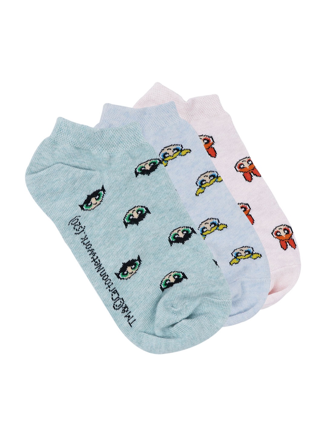 

Cartoon Network Women Pack of 3 Assorted Ankle-Length Power Puff Girls Socks