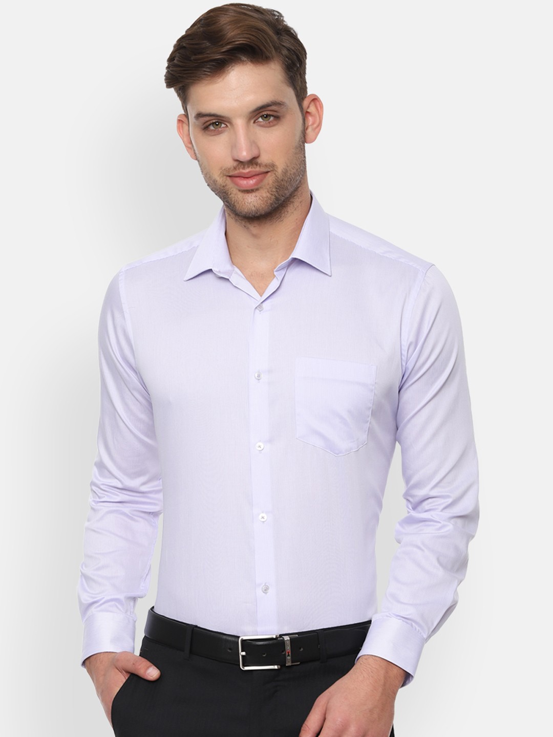

Van Heusen Men Lavender Regular Fit Solid Formal Shirt