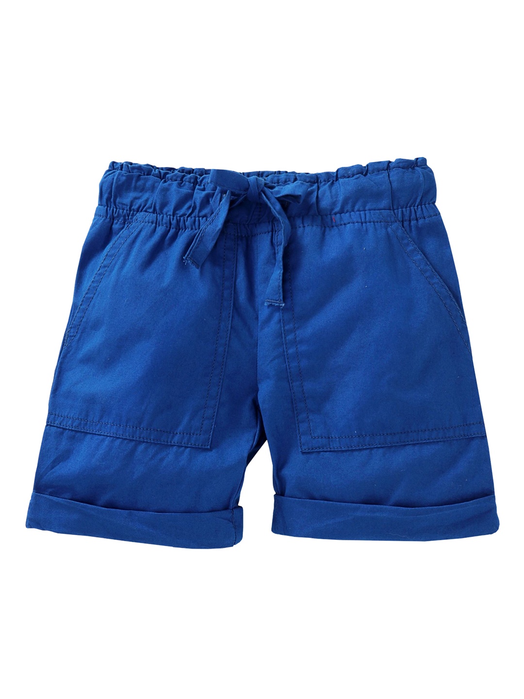 

KiddoPanti Girls Blue Solid Regular Shorts
