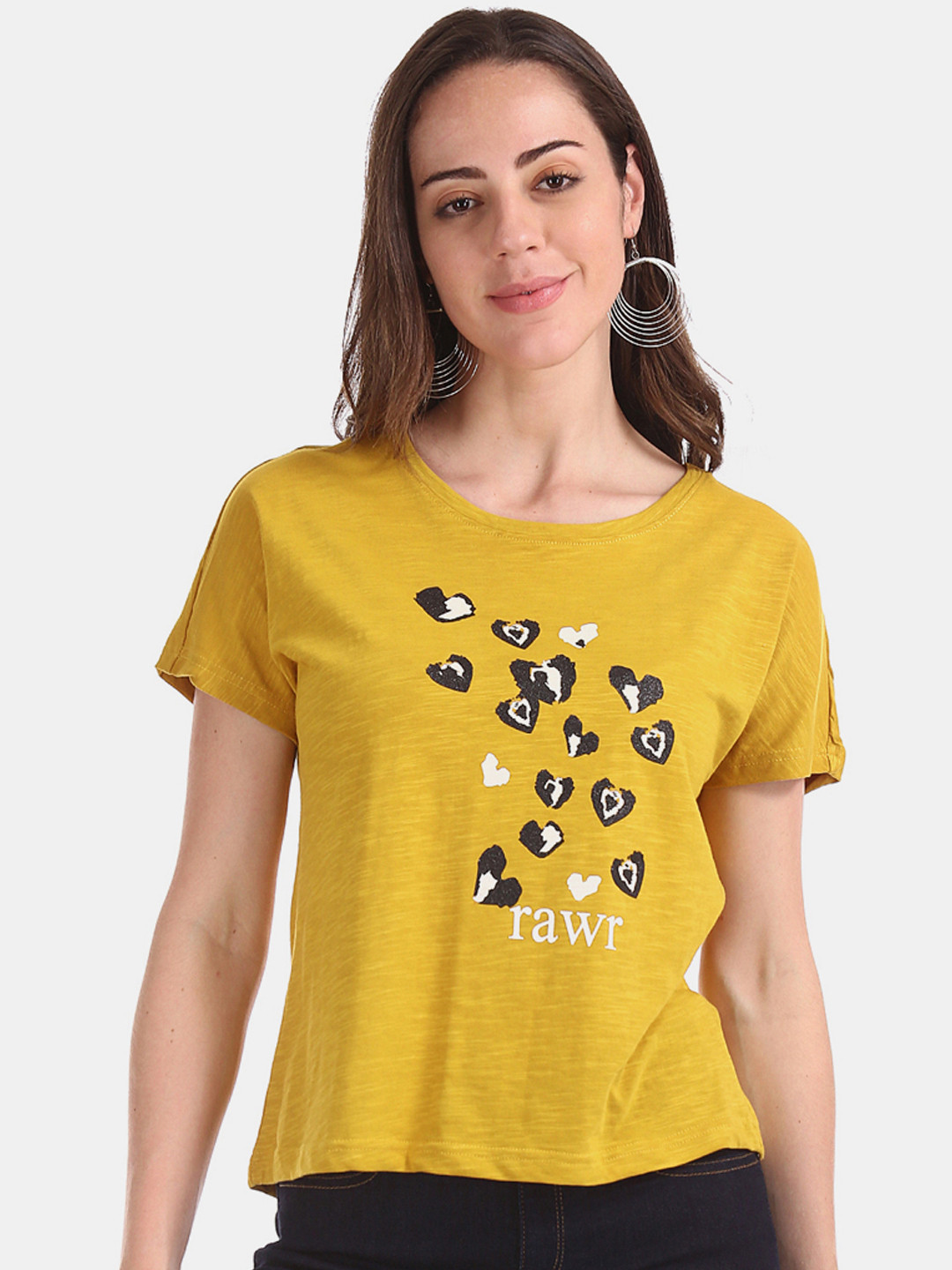 

Sugr Women Yellow Printed Top