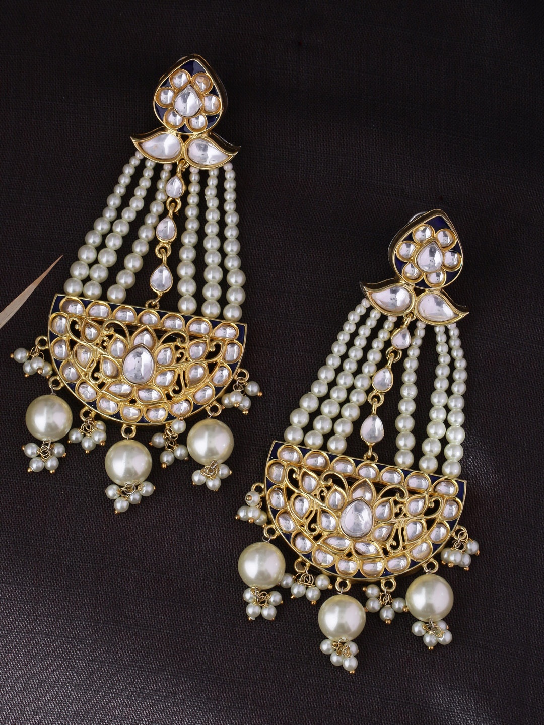 

Tistabene White & Gold-Plated Classic Drop Earrings