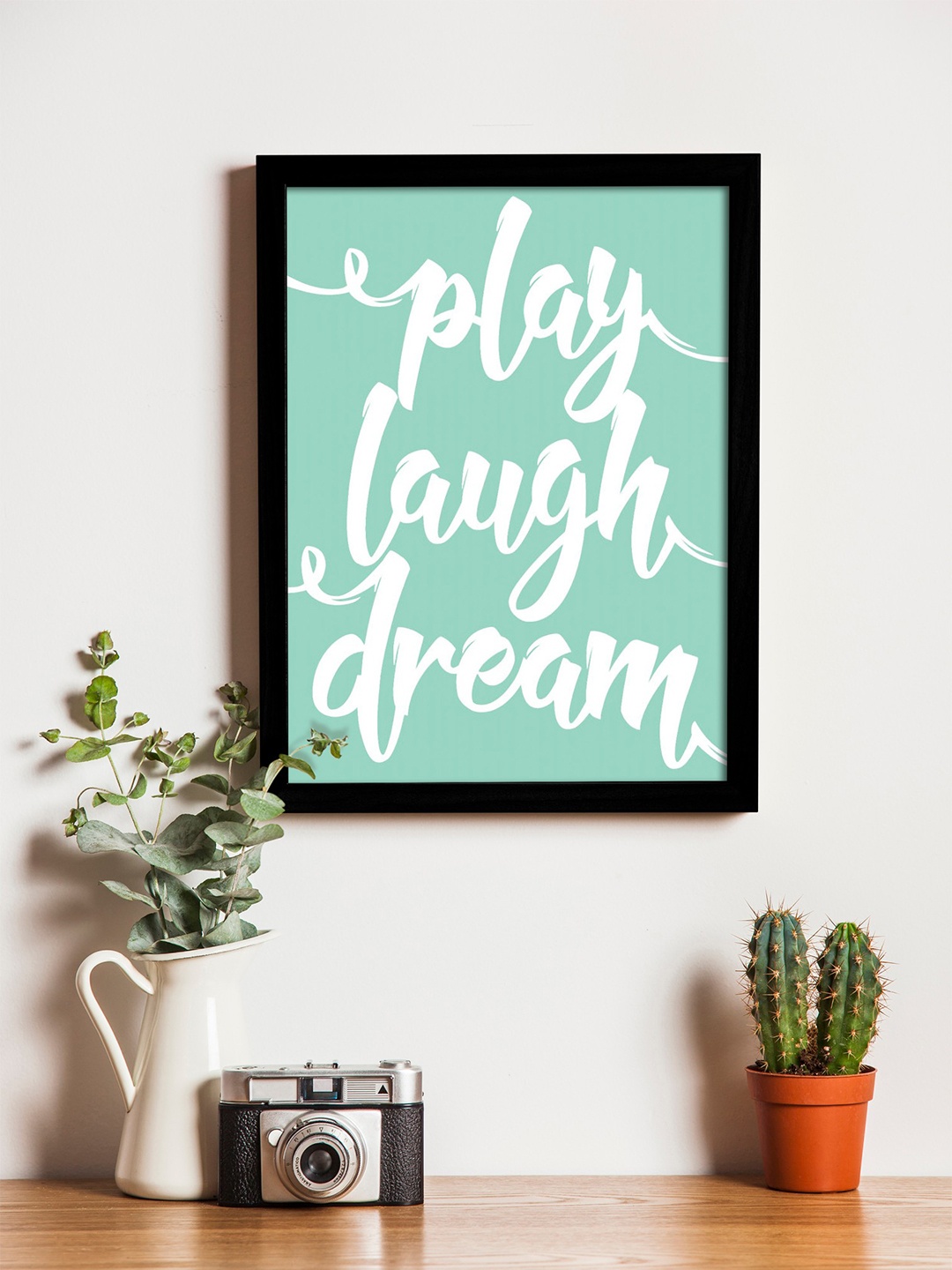 Art Street Blue & White Printed Synthetic Wood Framed Individual Wall Art