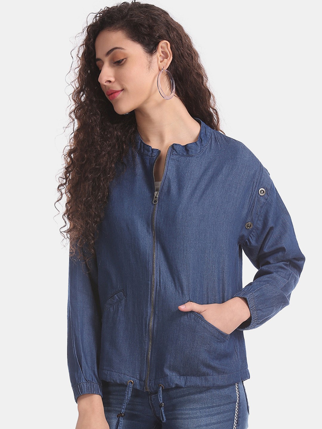 

Cherokee Women Blue Solid Tailored Jacket