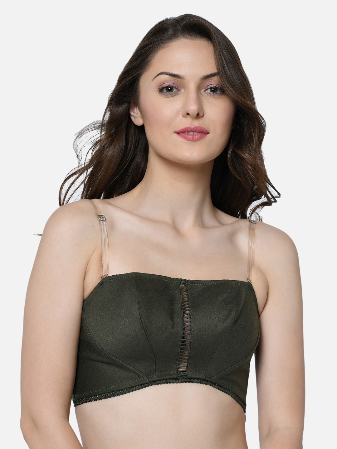 

Da Intimo Olive Green Solid Non-Wired Non Padded Bralette DI-1079-R19