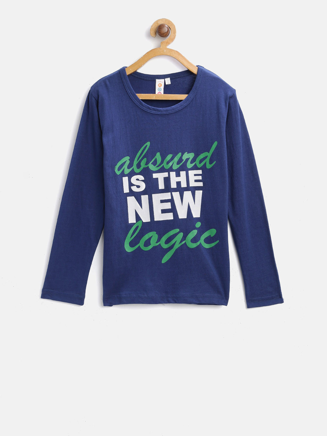 

Kids On Board Girls Blue Printed Round Neck T-shirt