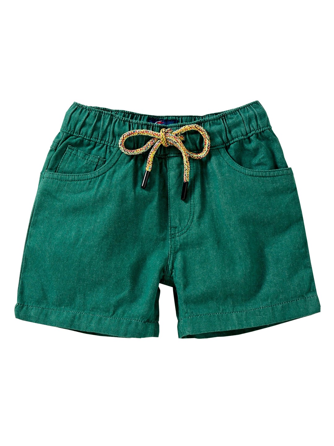 

KiddoPanti Girls Green Solid Regular Fit Denim Shorts