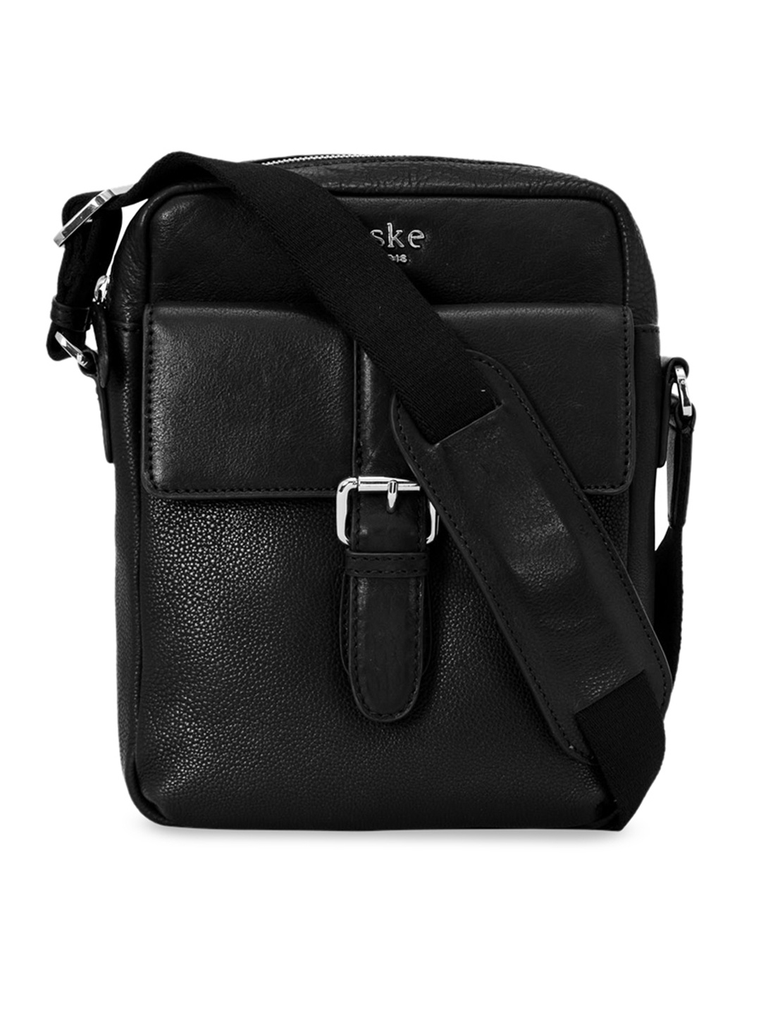 

Eske Unisex Black Solid Messenger Solid Bag