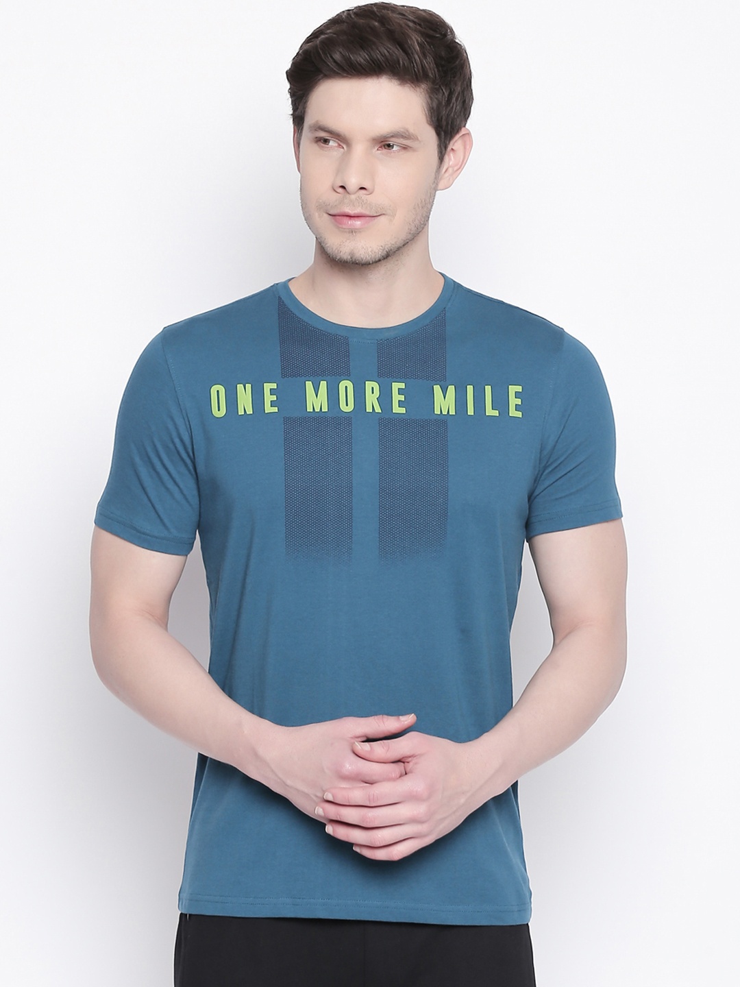 

Ajile by Pantaloons Men Blue Printed Round Neck T-shirt