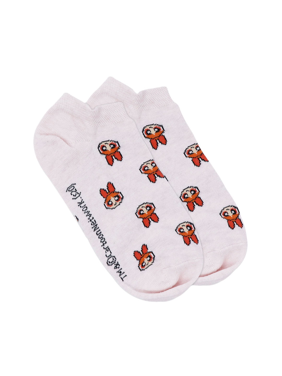 

Cartoon Network Women Pink Patterned Ankle-Length Power Puff Girls Socks