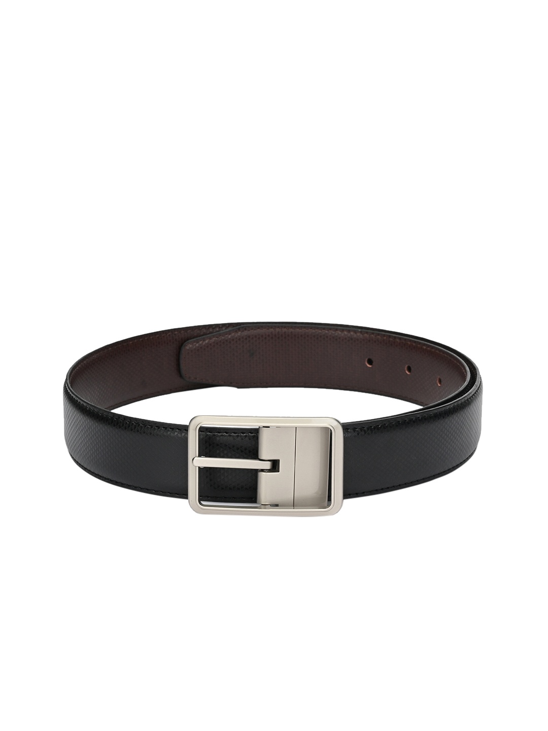 

Calvadoss Men Black & Brown Textured Reversible Belt