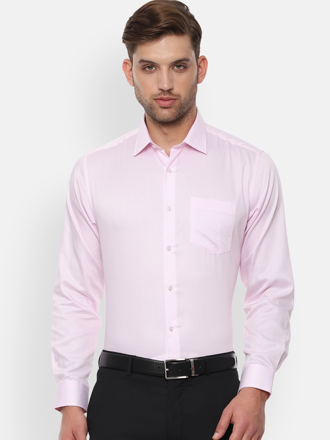 

Van Heusen Men Pink Regular Fit Solid Formal Shirt
