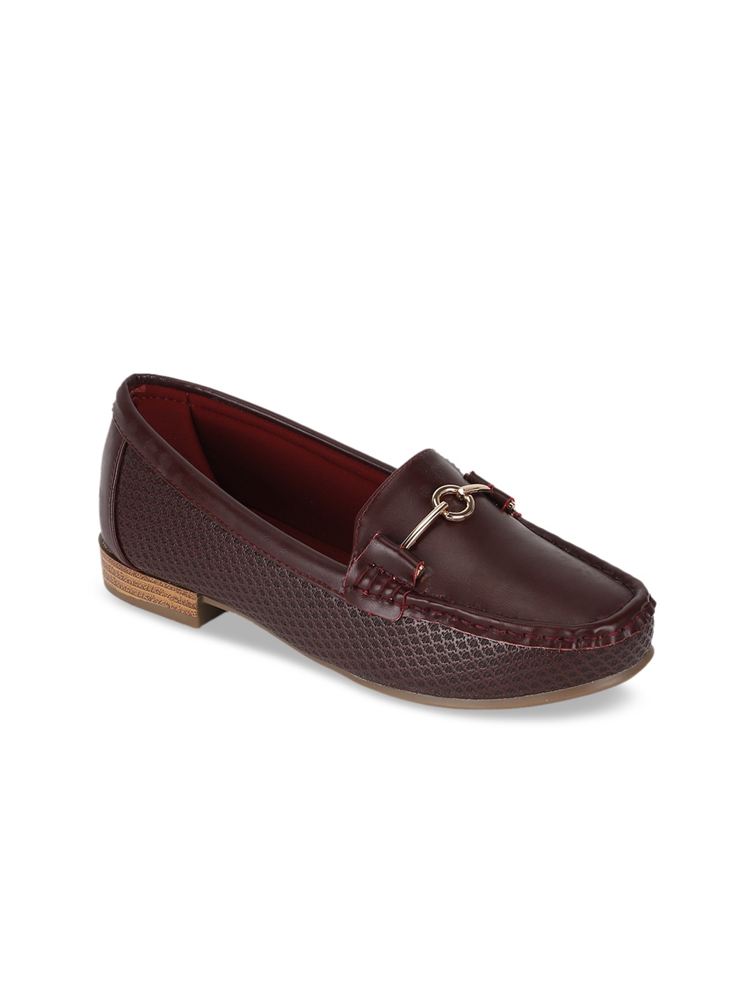 

Allen Solly Woman Maroon Textured Loafers