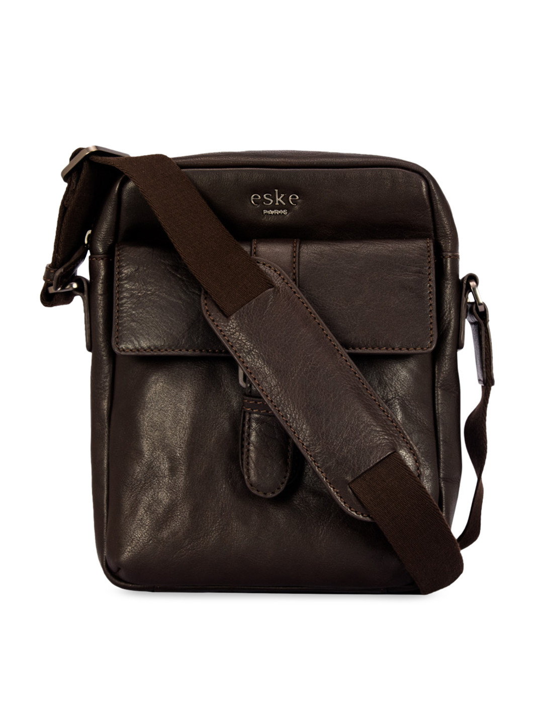 

Eske Unisex Brown Solid Messenger Bag