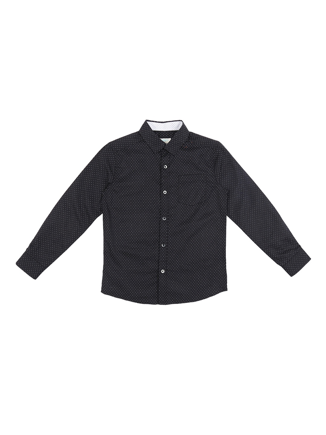 

Pantaloons Junior Boys Black Regular Fit Printed Casual Shirt