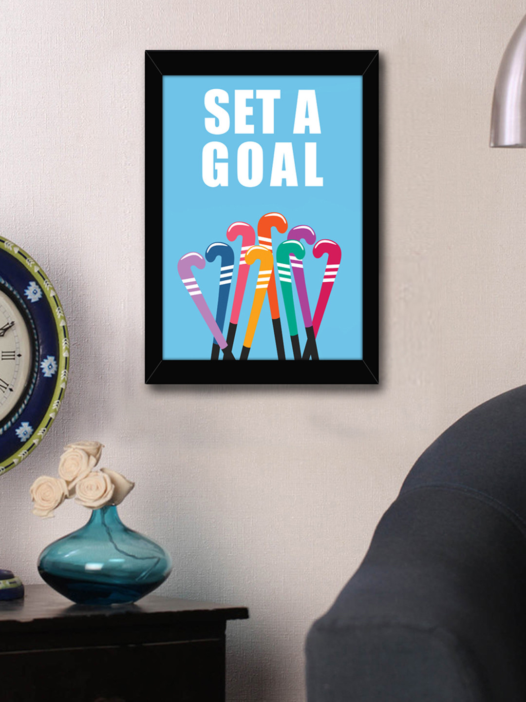 

TIED RIBBONS Blue & White Printed Inspirational Quotes Framed Wall Art