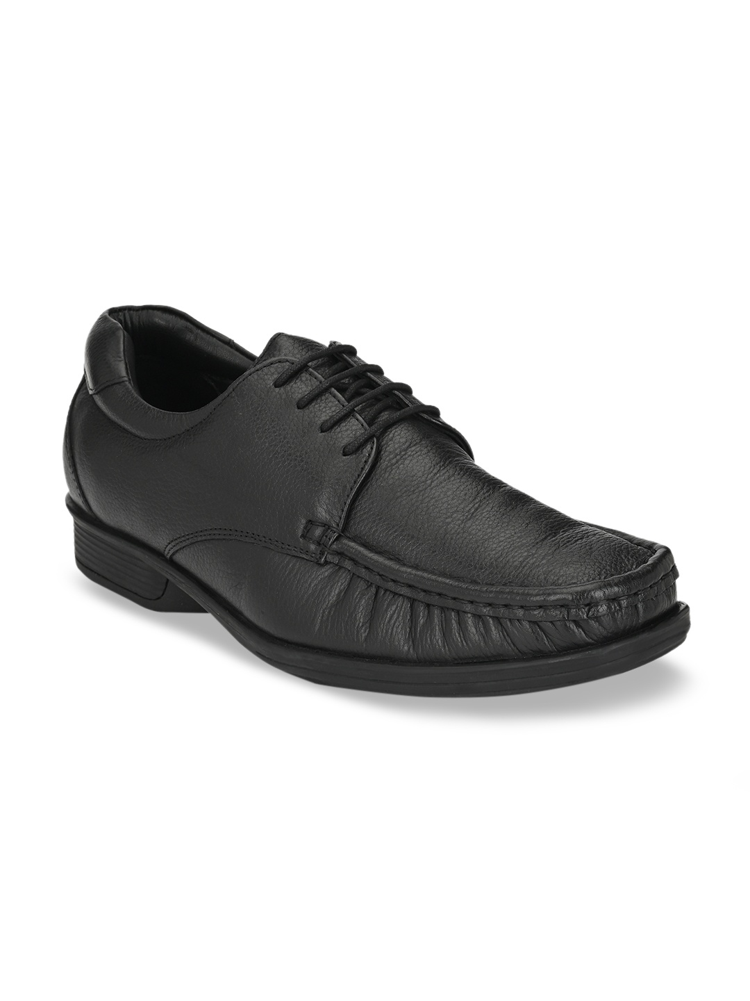 

Delize Men Black Textured Formal Genuine Leather Derbys