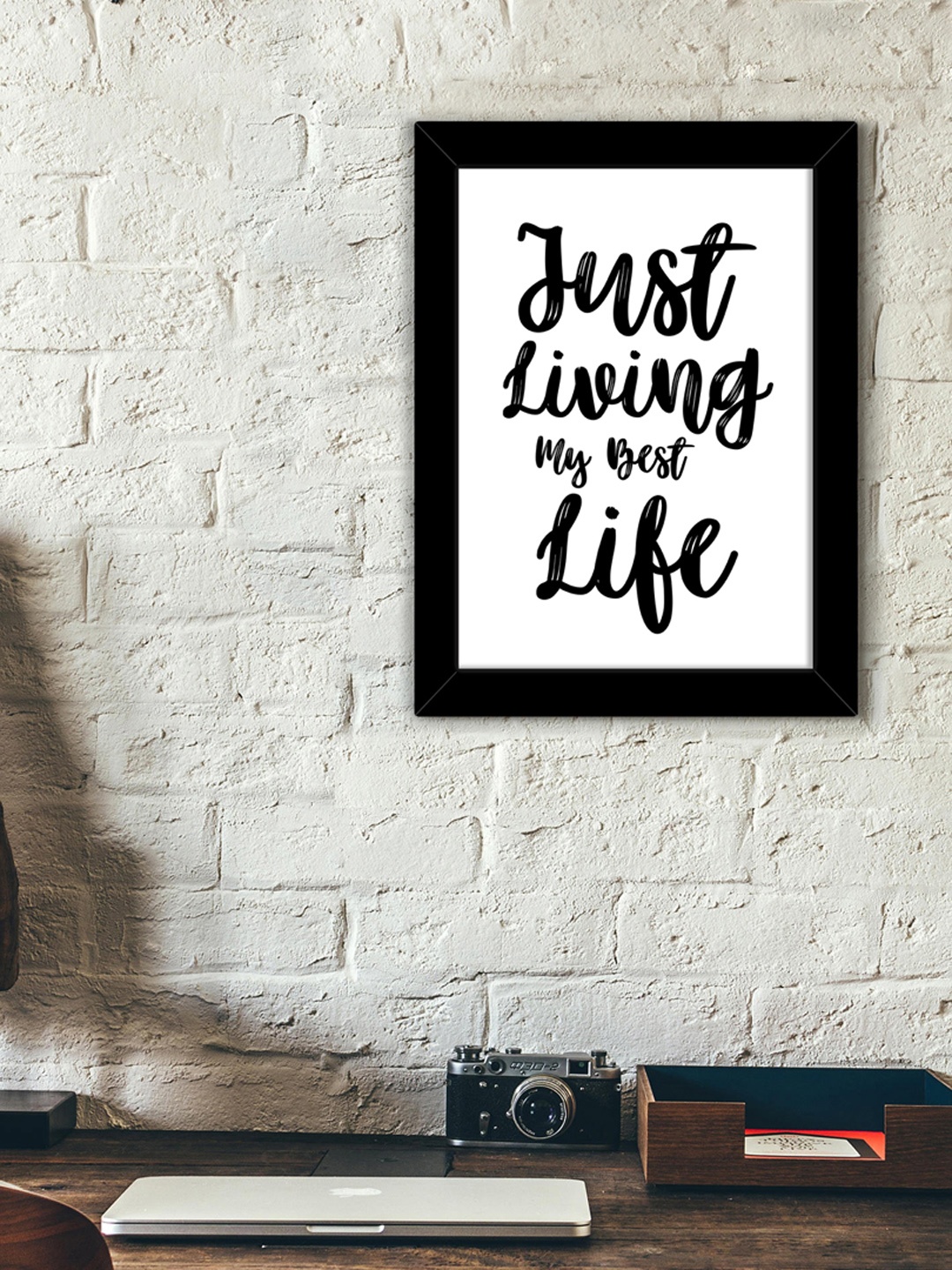 

TIED RIBBONS White & Black Printed Inspirational Quotes Framed Wall Art