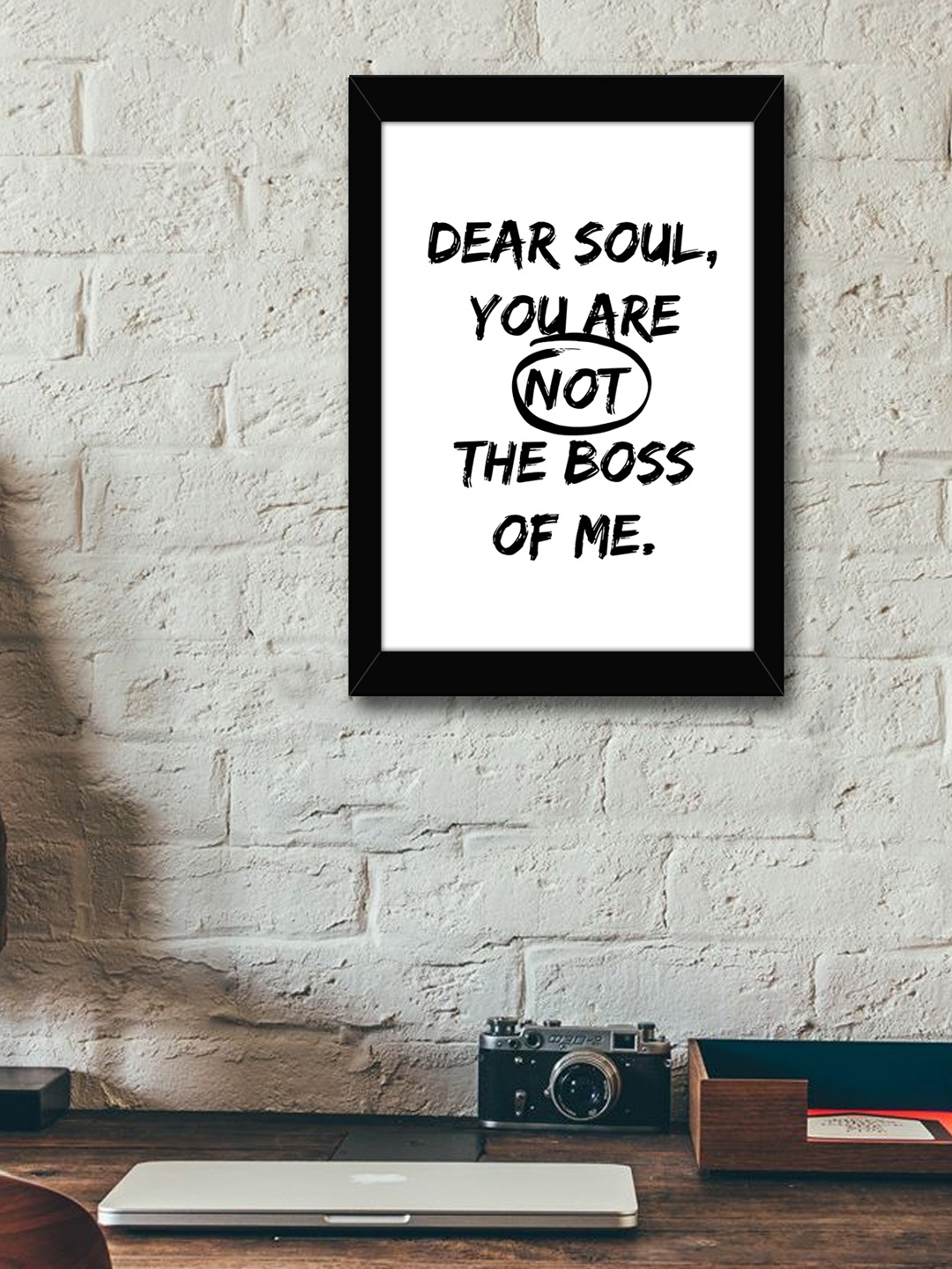 TIED RIBBONS Black & White Inspirational Printed Wall Art