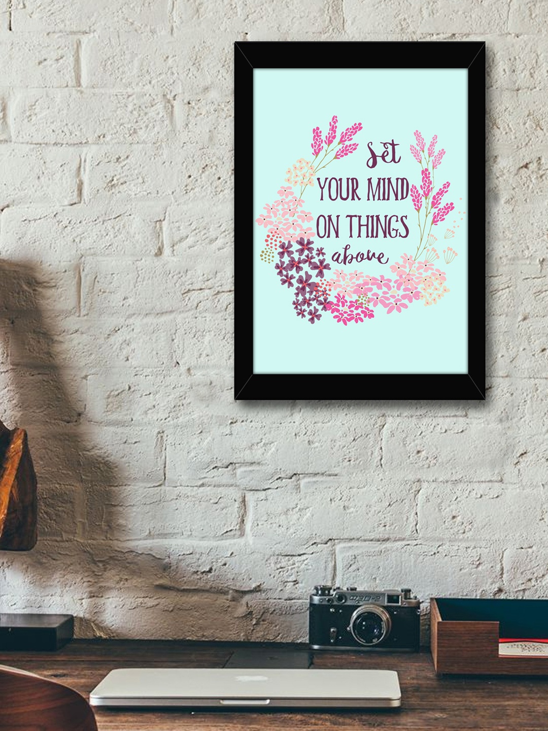 

TIED RIBBONS Blue & Purple Printed Framed Wall Art
