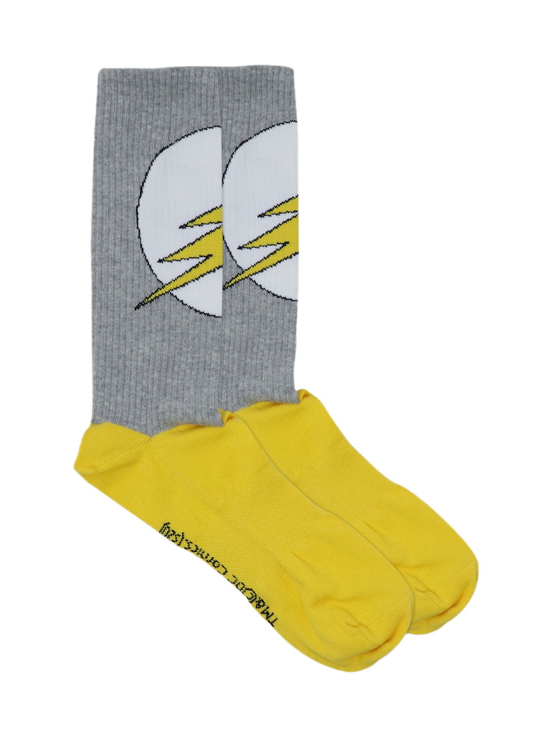 

Justice League Men Yellow & Grey Flash Patterned Calf-Length Socks