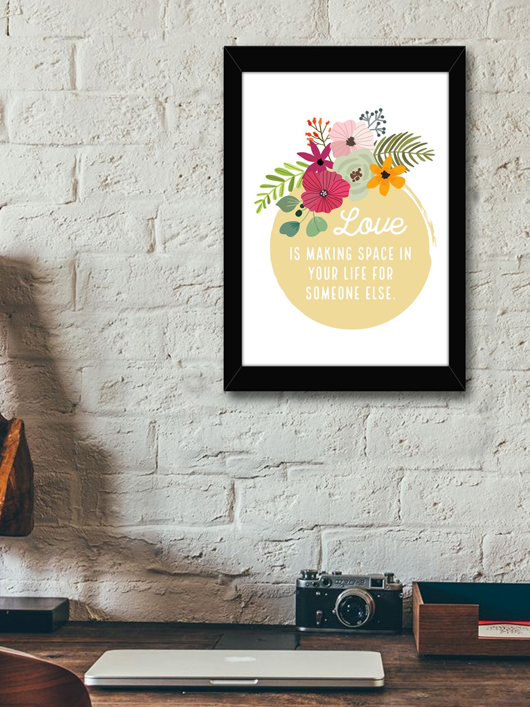 

TIED RIBBONS White & Beige Printed Framed Wall Art