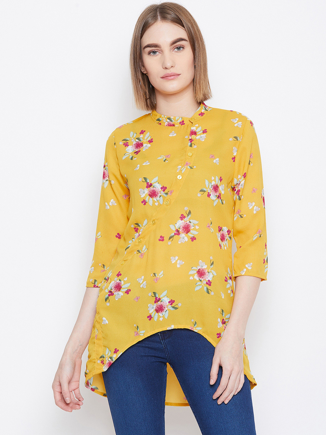 

Ruhaans Women Yellow Printed Tunic