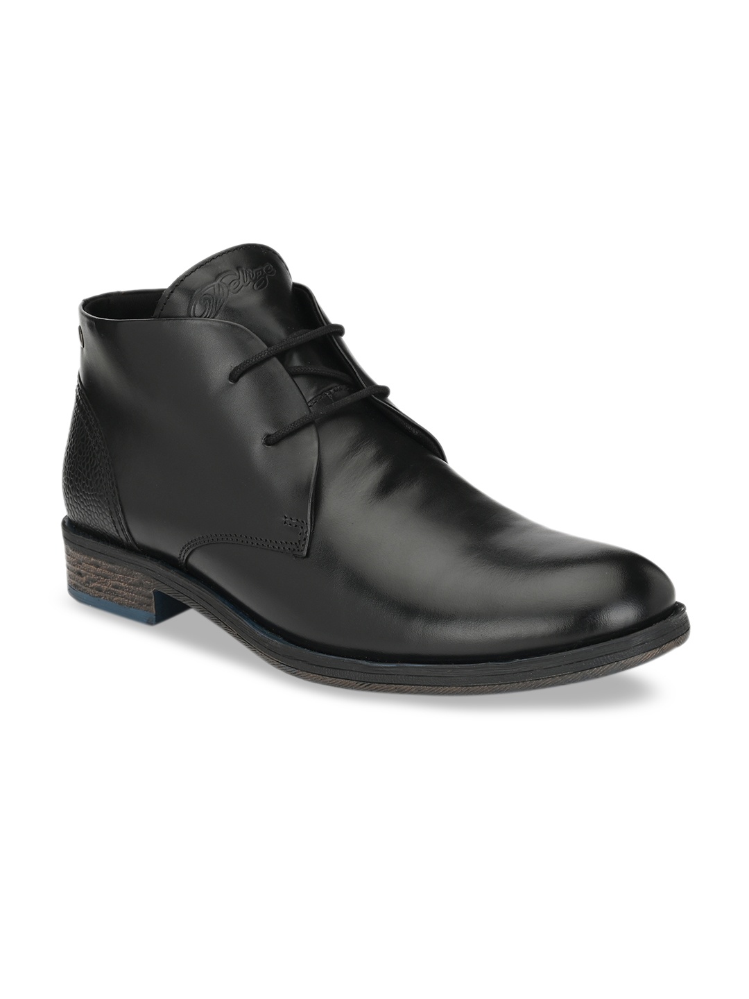 

Delize Men Black Solid Formal Derbys