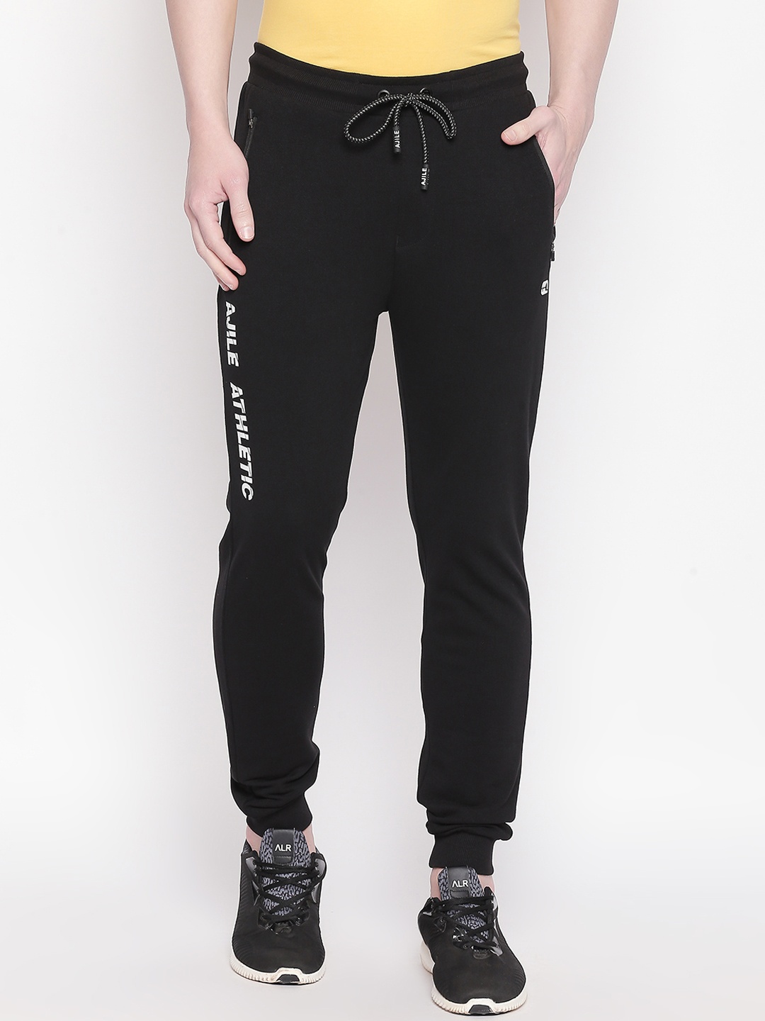 

Ajile by Pantaloons Men Black Solid Slim-Fit Joggers