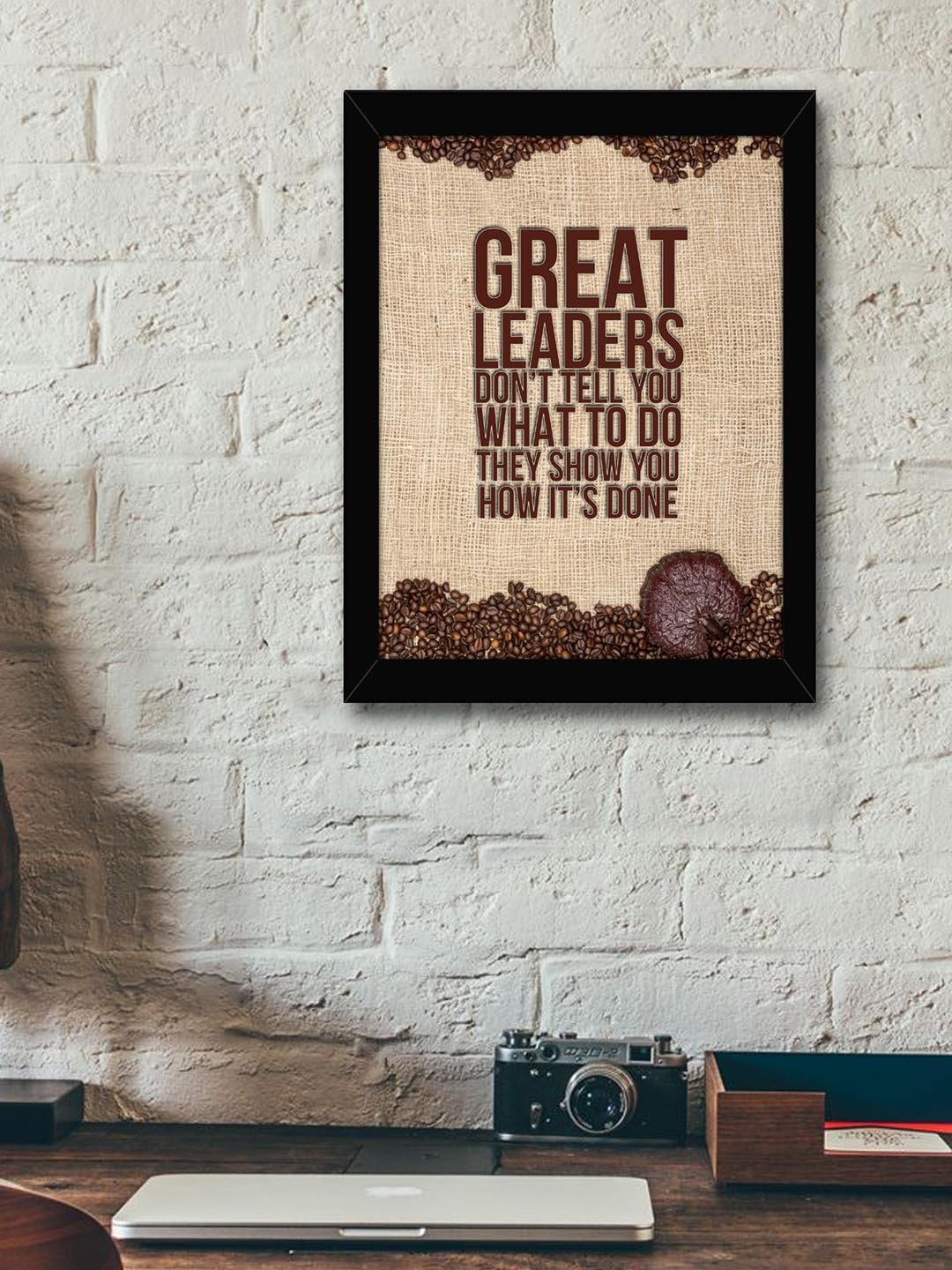 

TIED RIBBONS Brown & Beige Printed Inspirational Quotes Framed Wall Art