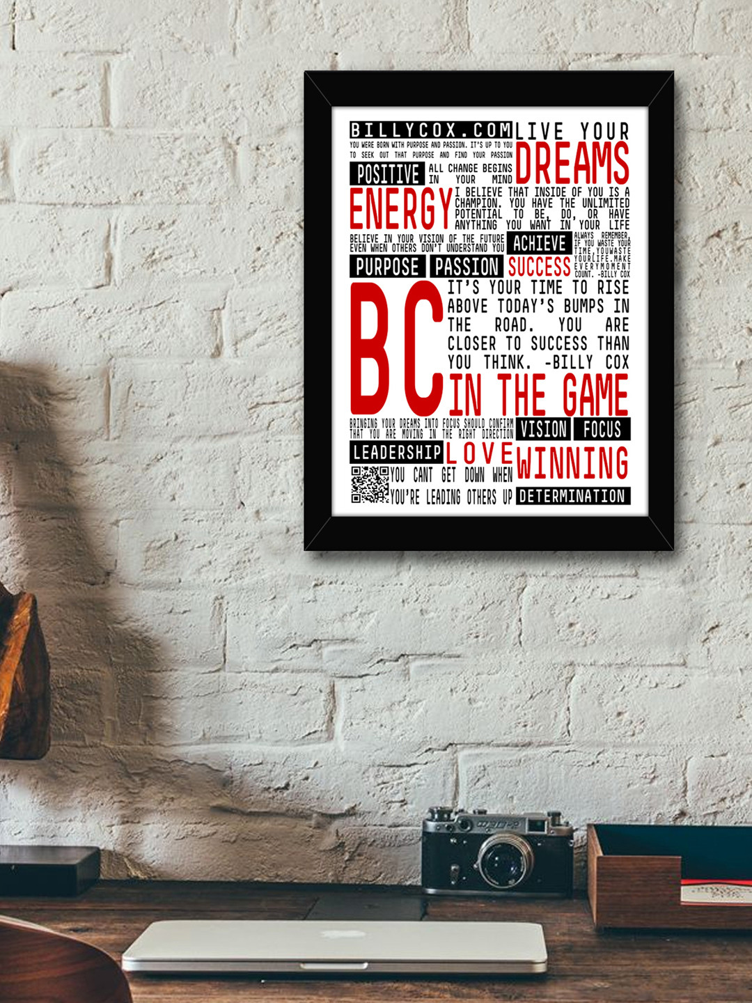 

TIED RIBBONS White & Black Printed Inspirational Quotes Framed Wall Art