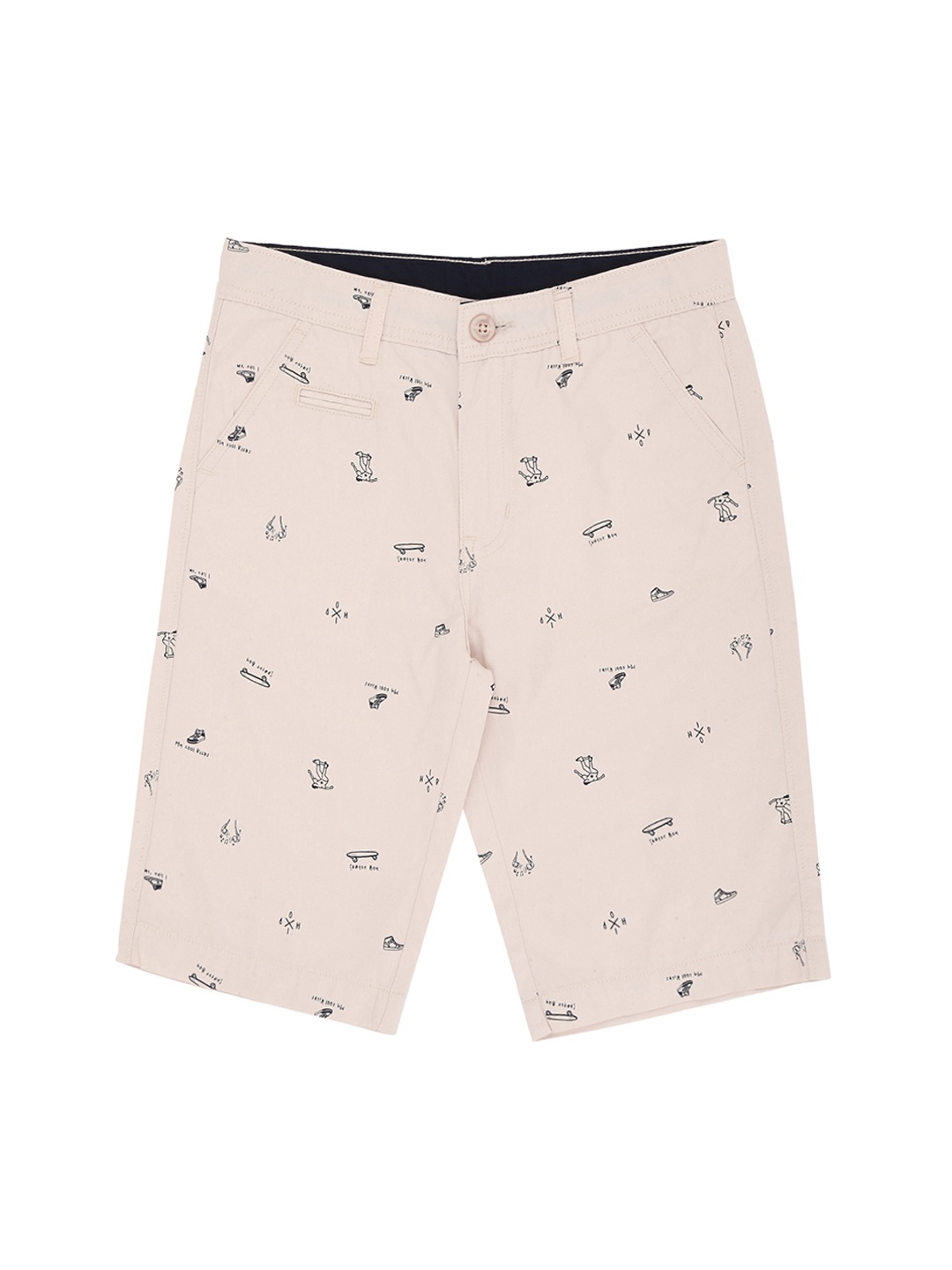 

Pantaloons Junior Boys Beige Printed Regular Fit Regular Shorts