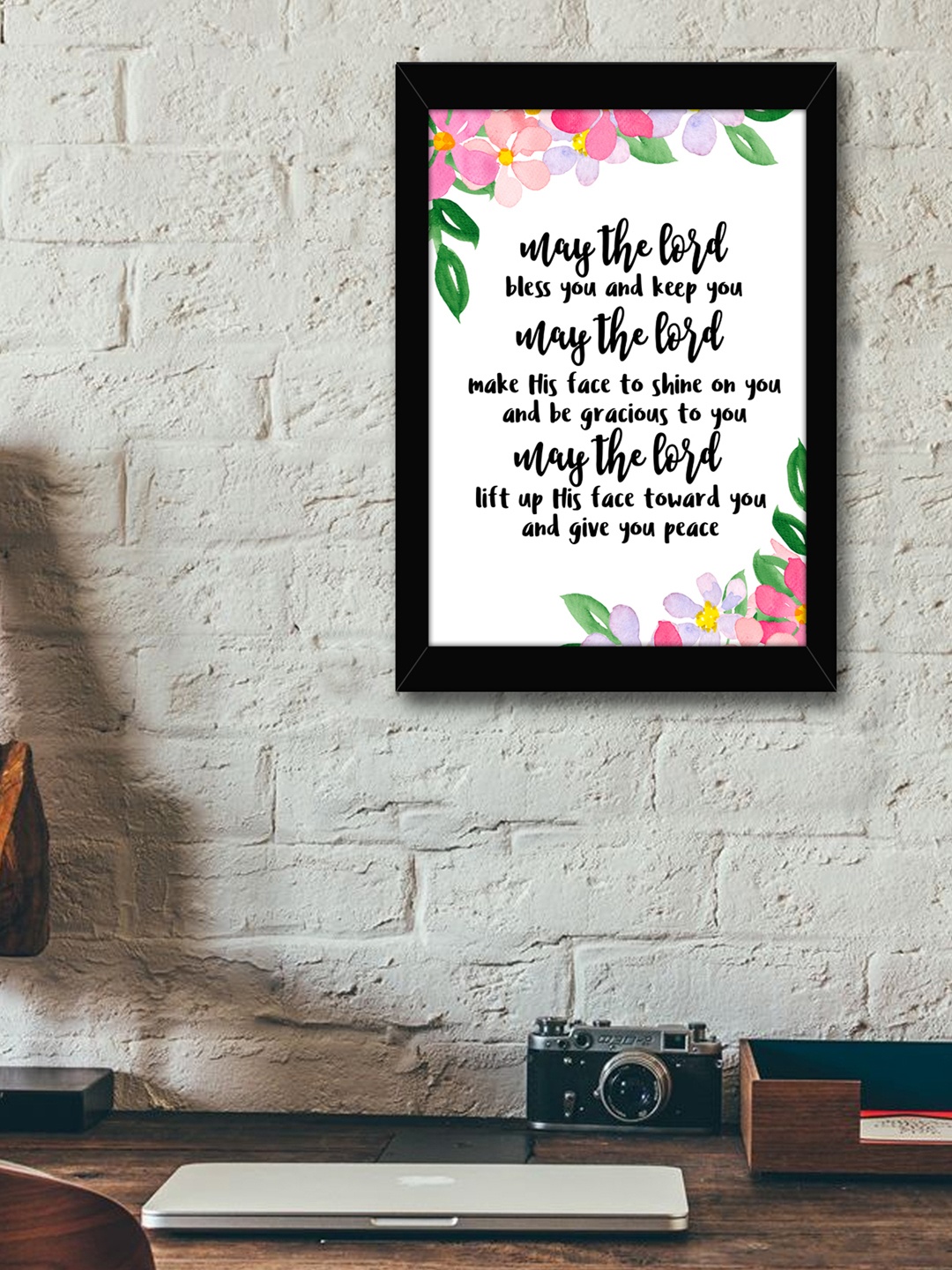 

TIED RIBBONS White & Black Printed Synthetic Fibre Framed Wall Art