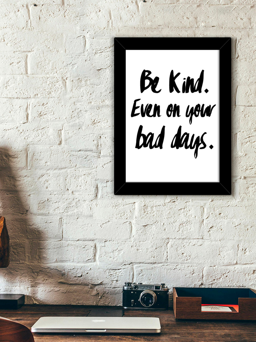 

TIED RIBBONS White & Black Printed Inspirational Quotes Framed Wall Art