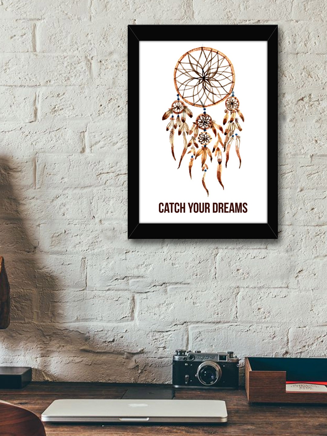 

TIED RIBBONS White & Brown Printed Framed Wall Art