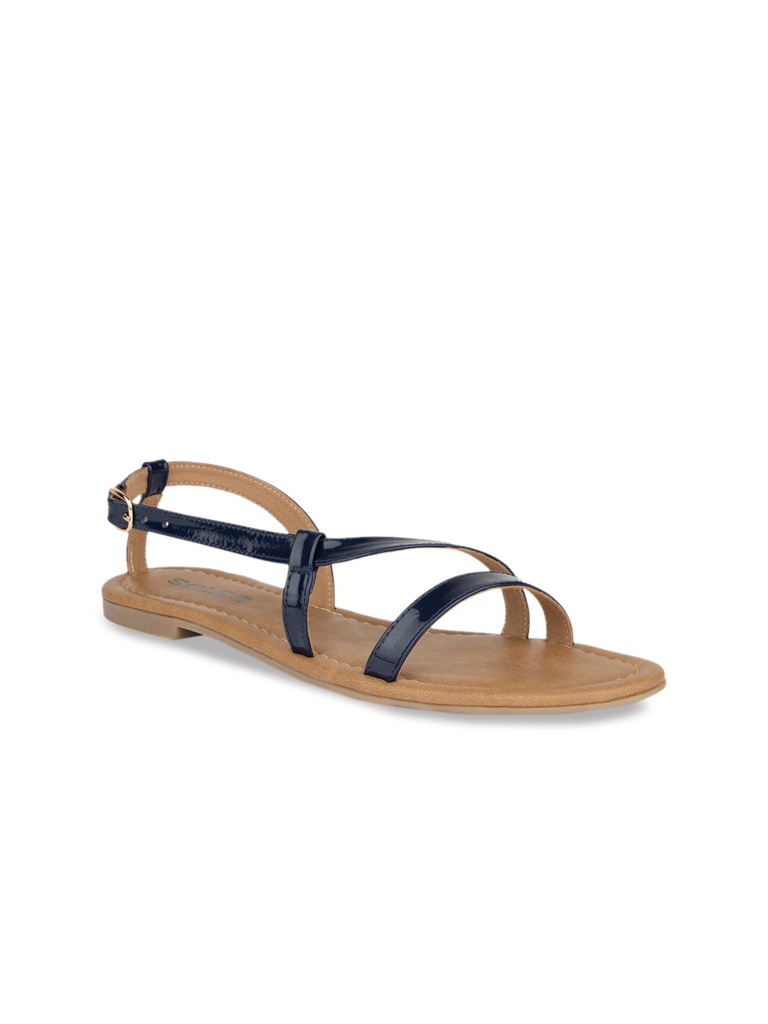 

SOLES Women Blue Solid Open Toe Flats
