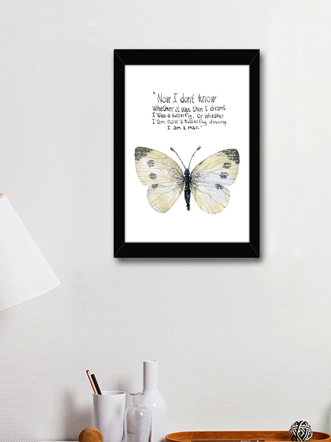 

TIED RIBBONS White & Black Printed Inspirational Quotes Framed Wall Art