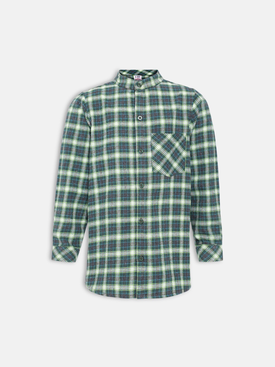 

Oxolloxo Boys Green Regular Fit Checked Formal Shirt