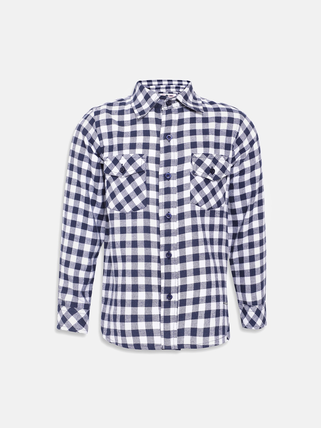 

Oxolloxo Boys Navy Blue & Off-White Regular Fit Checked Formal Shirt