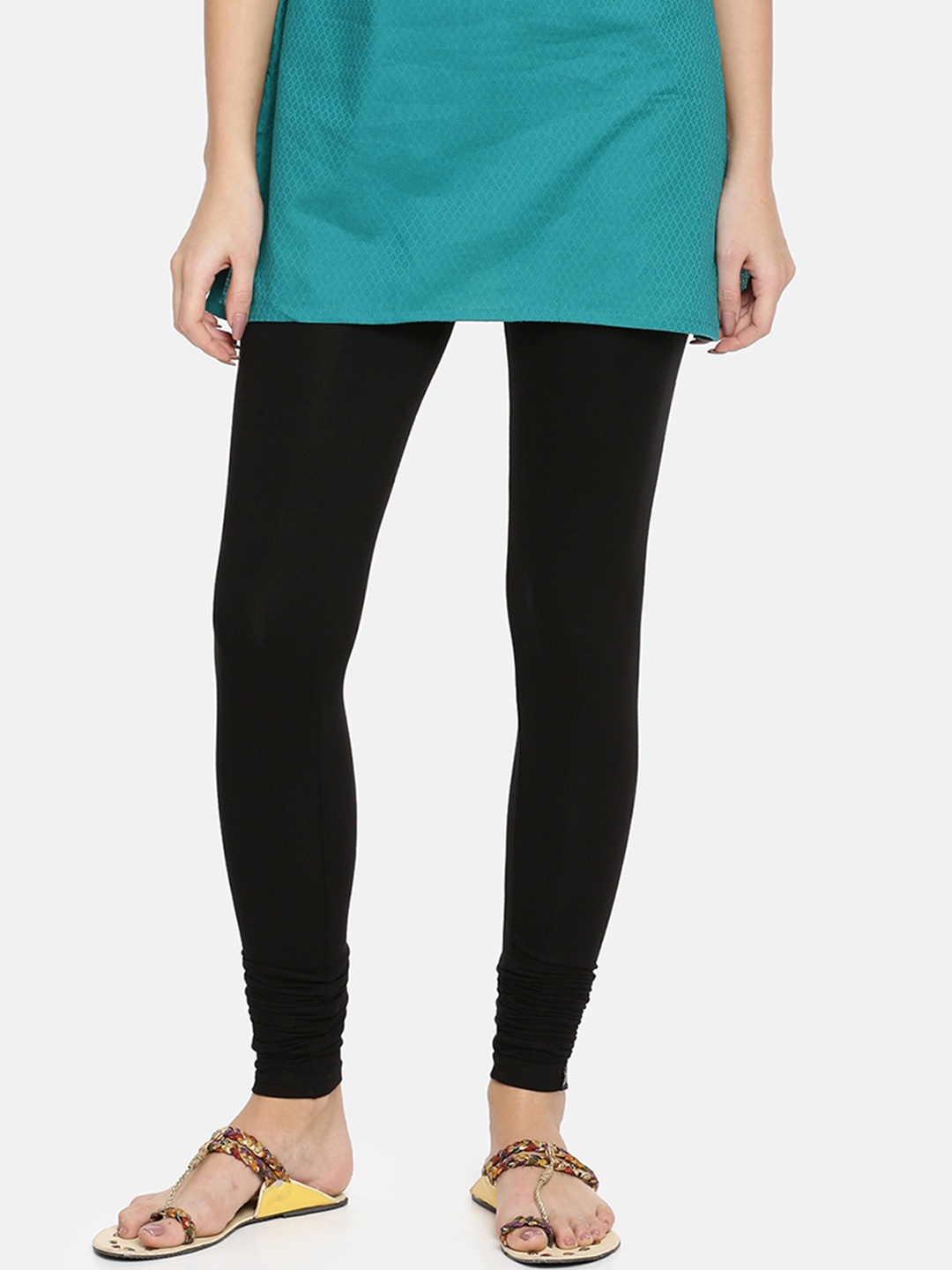 TWIN BIRDS Women Black Solid Churidar-Length Leggings