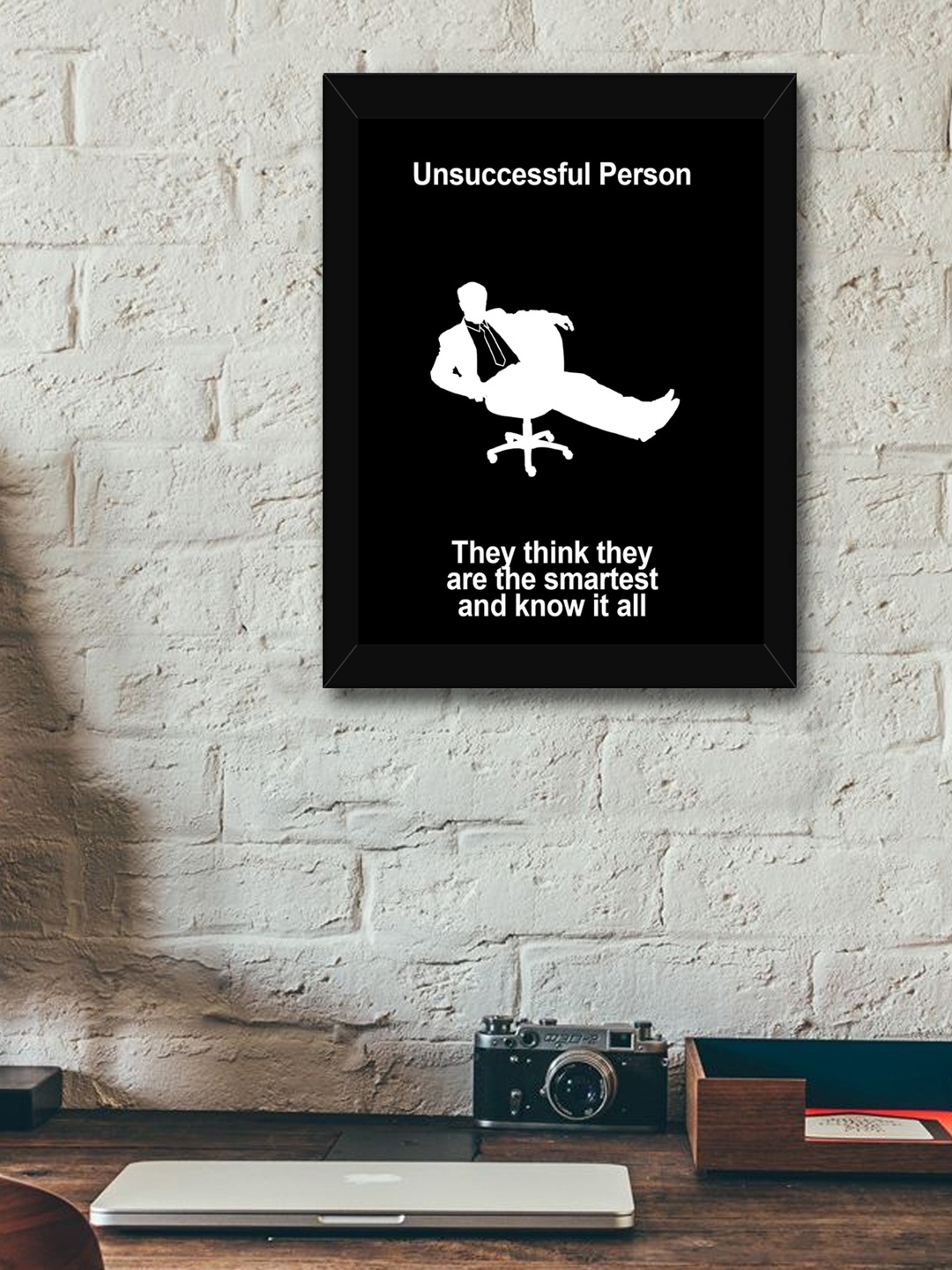 

TIED RIBBONS Black & White Printed Synthetic Fibre Framed Wall Art