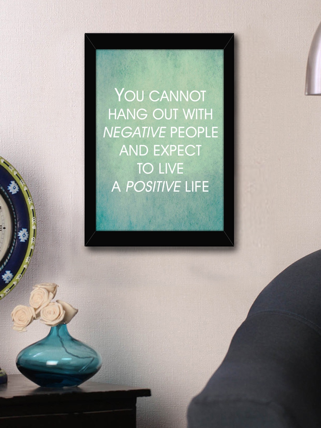 

TIED RIBBONS Green & White Printed Synthetic Fibre Framed Wall Art