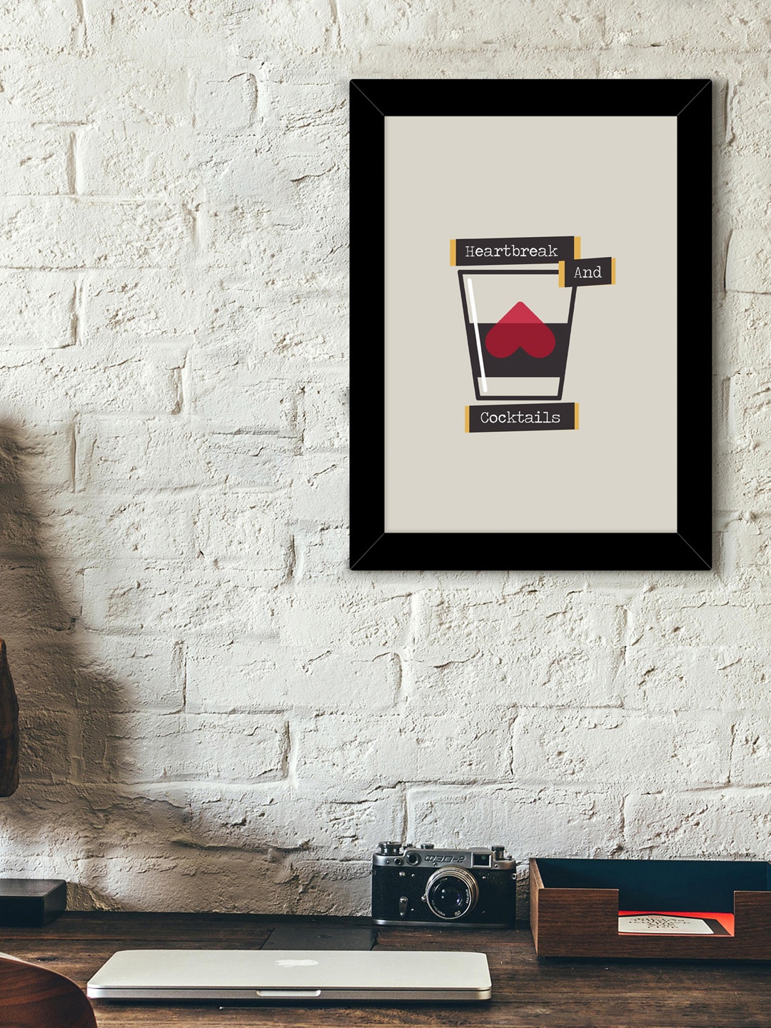

TIED RIBBONS Grey & Black Printed Synthetic Fibre Framed Wall Art